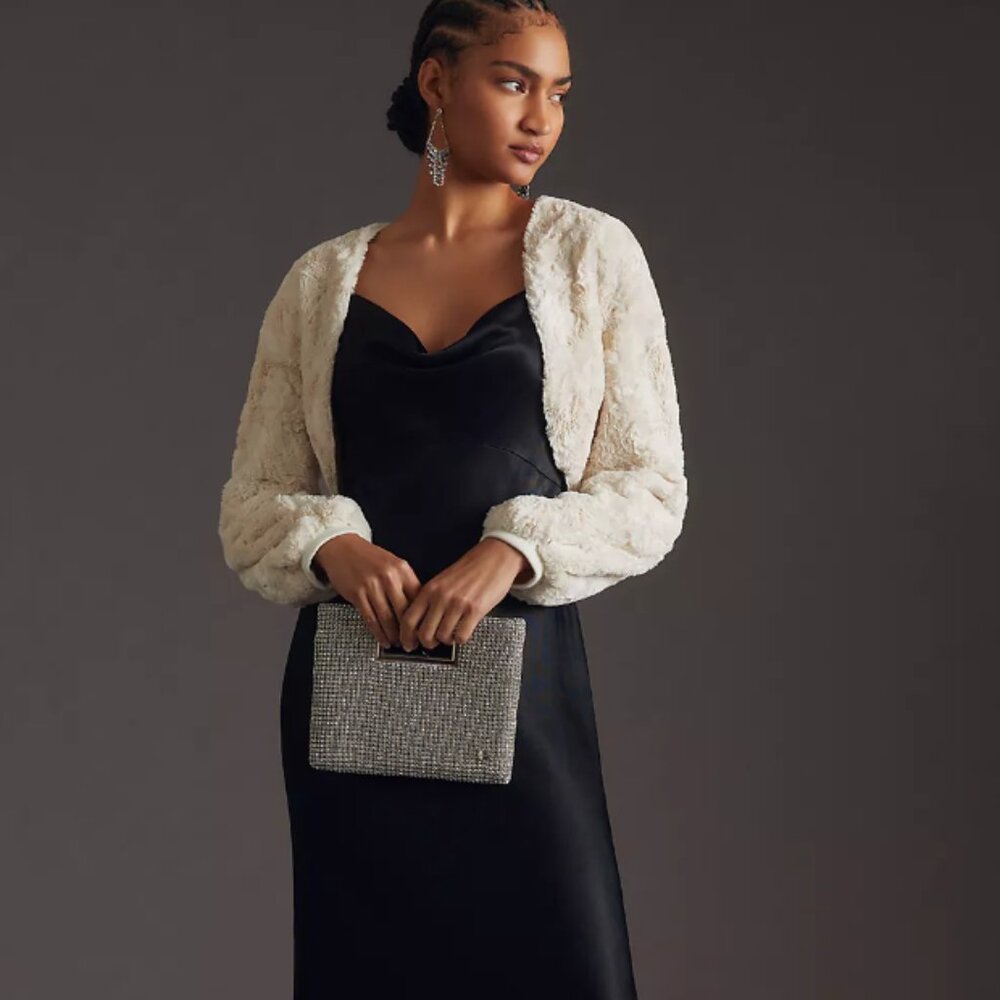 Maeve Faux Fur Shrug